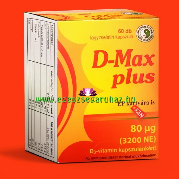 Dr. Chen D-Max plus kapszula - 3200 N.E. D-vitaminnal 