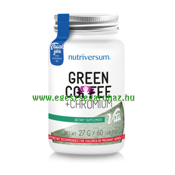 NUTRIVERSUM Green Coffee + Chromium - Diéta támogató zöldkávé tabletta